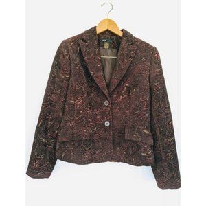 Grace Elements Size 4 Paisley Floral Blazer Brown